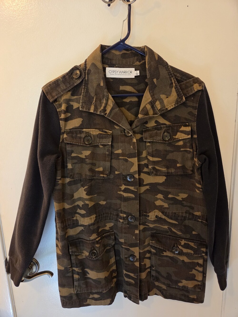 Gypsy Warrior Olive & Black Camo Utility Jacket